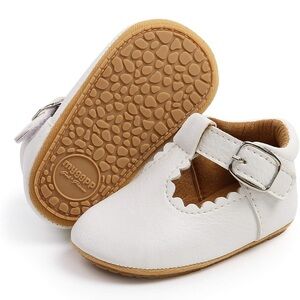 🤍 Baby Girl Moccasins Princess Dress Shoes Lightweight Soft Sole Crib Scalloped